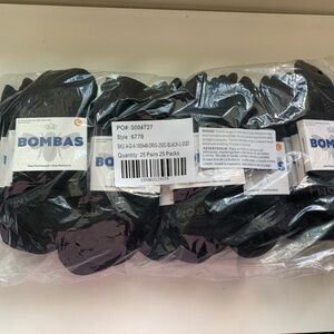 25 Pairs BOMBAS Honeycomb Ankle Black Socks Size L (UNISEX)